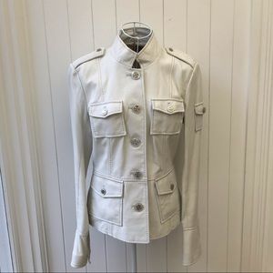 Tory Burch White Leather Jacket